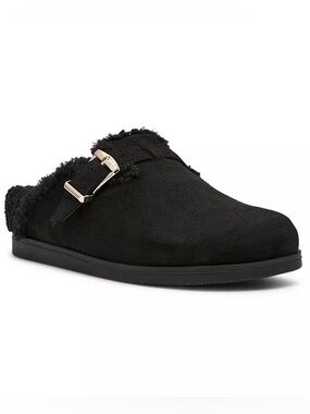 DV by Dolce Vita Women's Cozy Slide Clogs in Black Faux Suede
